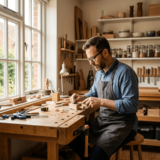 Käsitööline töökojas